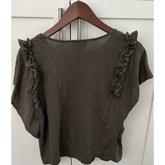 Cece Green Ruffle Top‎ Women Small - Picture 2 of 3